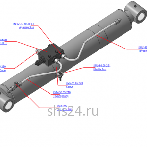 КМУ-55.05.200 Установка гидрозамка на цилиндр стрелы для КМУ (ВЕЛМАШ) запчасти на манипулятор для КМУ-55 Велмаш