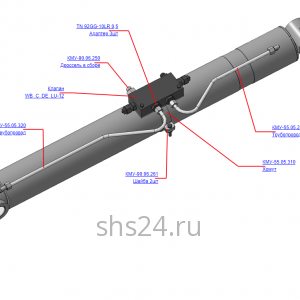 КМУ-55.05.300 Установка гидрозамка на цилиндр рукояти для КМУ (ВЕЛМАШ) запчасти на манипулятор для КМУ-55 Велмаш